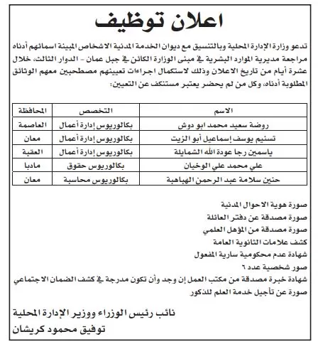 مدار الساعة,وظائف شاغرة في الأردن,المركز الوطني لمكافحة الأوبئة