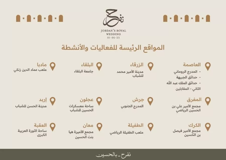 مدار الساعة,أخبار ثقافية,ولي العهد,الأمير الحسين بن عبد الله الثاني,الملك عبدالله الثاني,الأمير علي بن الحسين,الأمير فيصل بن الحسين,رئيس الوزراء,الحسين بن عبدالله الثاني,وزارة الثقافة,الأميرة هيا بنت الحسين,الأمن العام,أمانة عمان الكبرى,جامعة البلقاء التطبيقية,الثورة العربية الكبرى,#عقد_قران_ولي_العهد #احتفالات_ملكية #فعاليات_وطنية