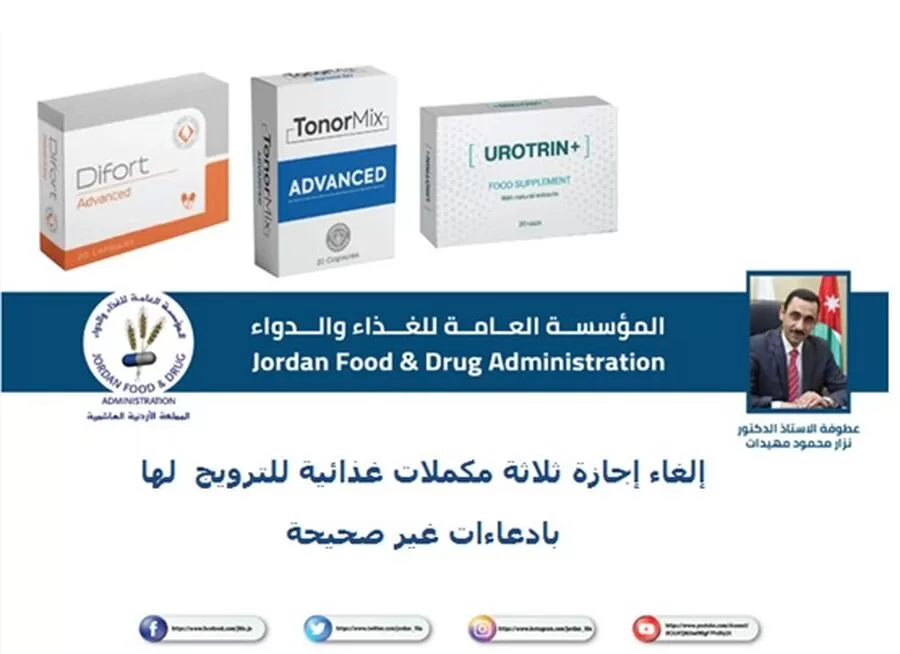 مدار الساعة,أخبار الأردن,اخبار الاردن,المؤسسة العامة للغذاء والدواء,وسائل التواصل الاجتماعي,#مكملات_غذائية,#الغذاء_والدواء,#الترويج_غير_القانوني