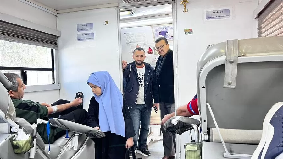 مدار الساعة,مناسبات أردنية,الملك عبدالله الثاني,الملك عبد الله الثاني بن الحسين,بنك الدم,قطاع غزة