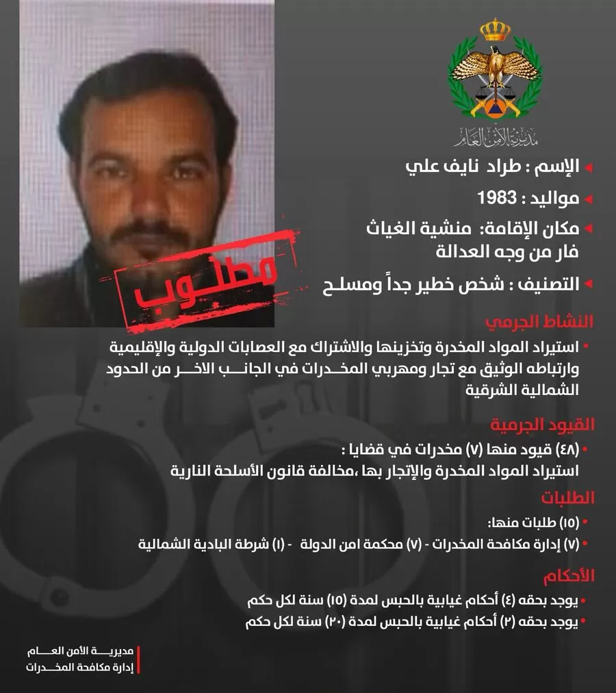 مدار الساعة,أخبار الأردن,اخبار الاردن,مديرية الأمن العام,الأمن العام,إدارة مكافحة المخدرات,محكمة أمن الدولة