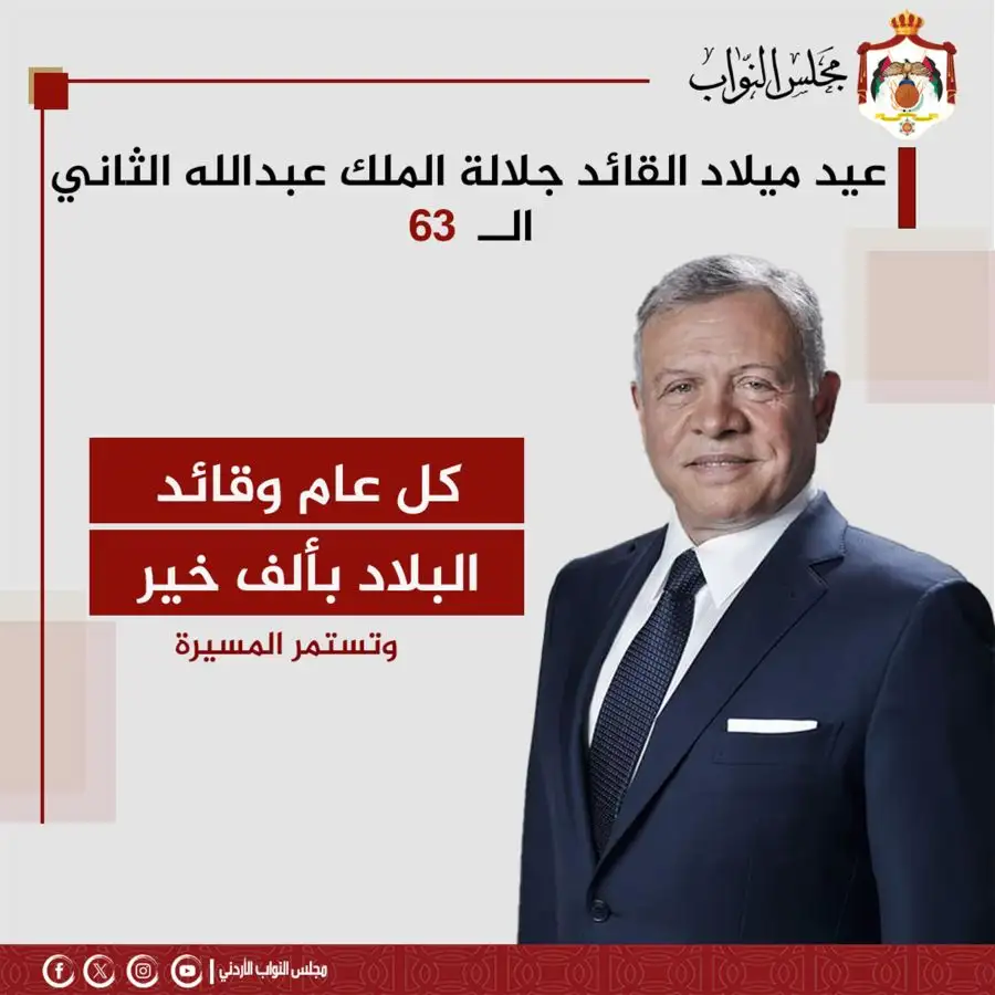 مدار الساعة,أخبار مجلس النواب الأردني,الملك عبد الله الثاني,ولي العهد,الأمير الحسين بن عبد الله الثاني,مجلس النواب