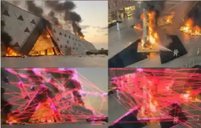 حريق المتحف المصري الكبير يشعل الرعب..