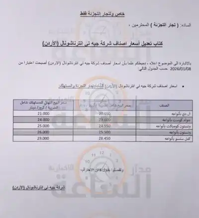 رفع أسعار الدخان في الأردن (الأسعار