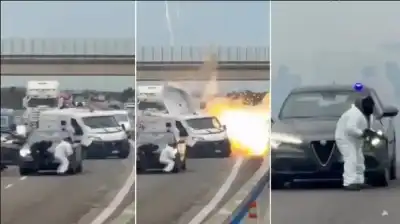 سطو مسلح بـ النيران والمتفجرات على