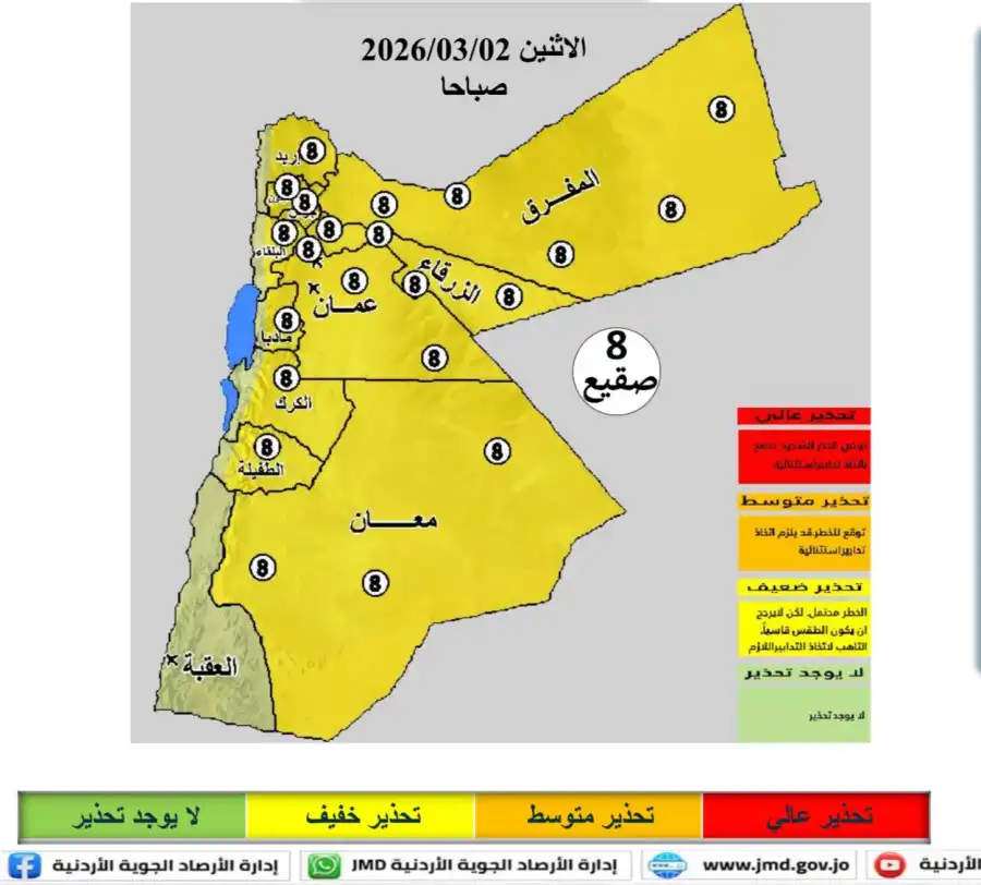 مدار الساعة,أخبار الأردن,اخبار الاردن,درجات الحرارة,البحر الميت