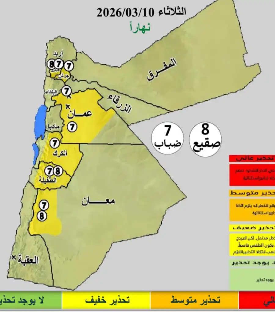 مدار الساعة,أخبار الأردن,اخبار الاردن,درجات الحرارة,الأرصاد الجوية,البحر الميت