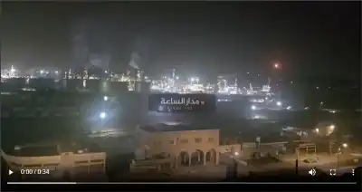 العثور على شظية.. فيديو لمصفاة البترول