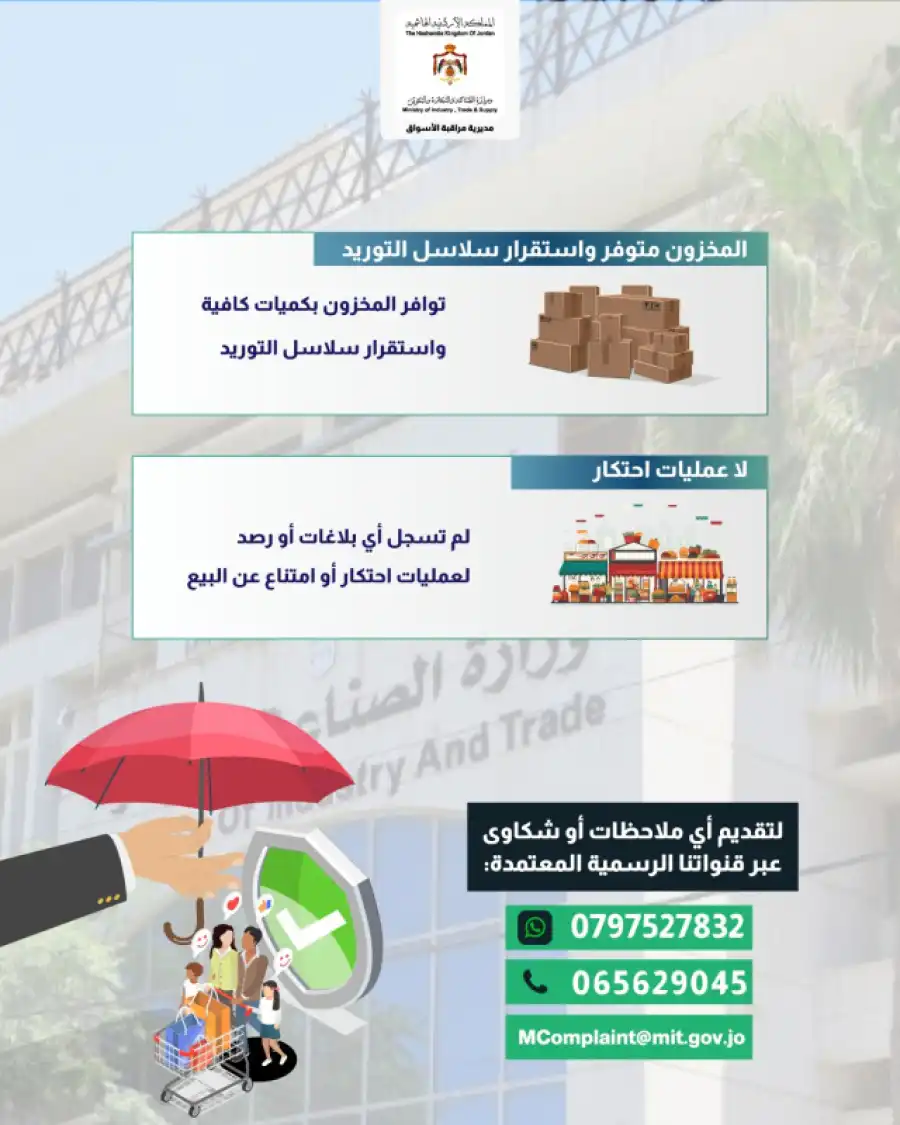 مدار الساعة,أخبار اقتصادية,وزارة الصناعة والتجارة,وزارة الصناعة