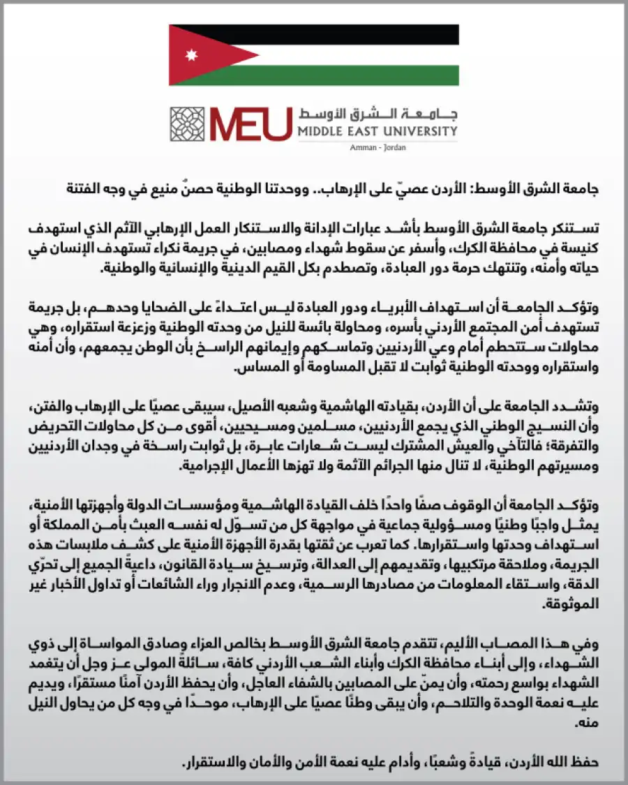 مدار الساعة,مناسبات أردنية,جامعة الشرق الأوسط,سيادة القانون