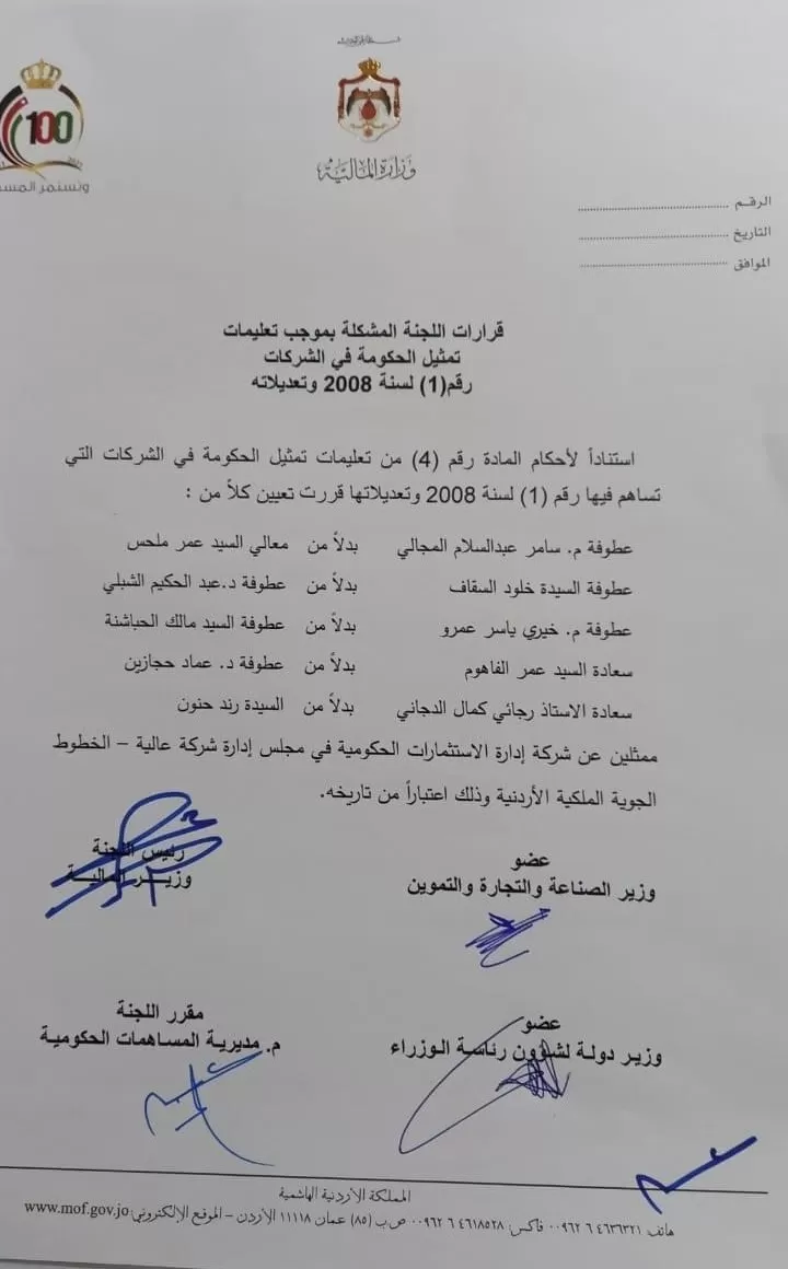 مدار الساعة,أخبار اقتصادية,الملكية الأردنية