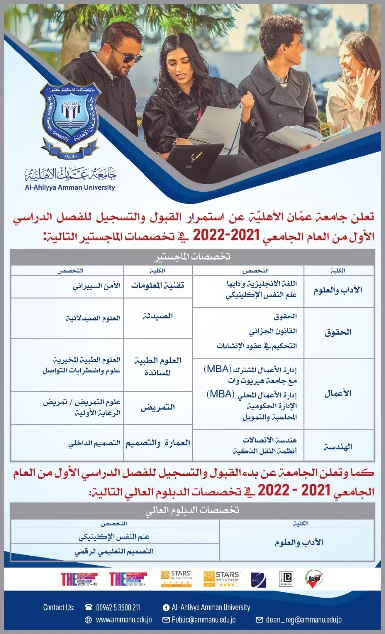 مدار الساعة,أخبار الجامعات الأردنية,جامعة عمان الأهلية