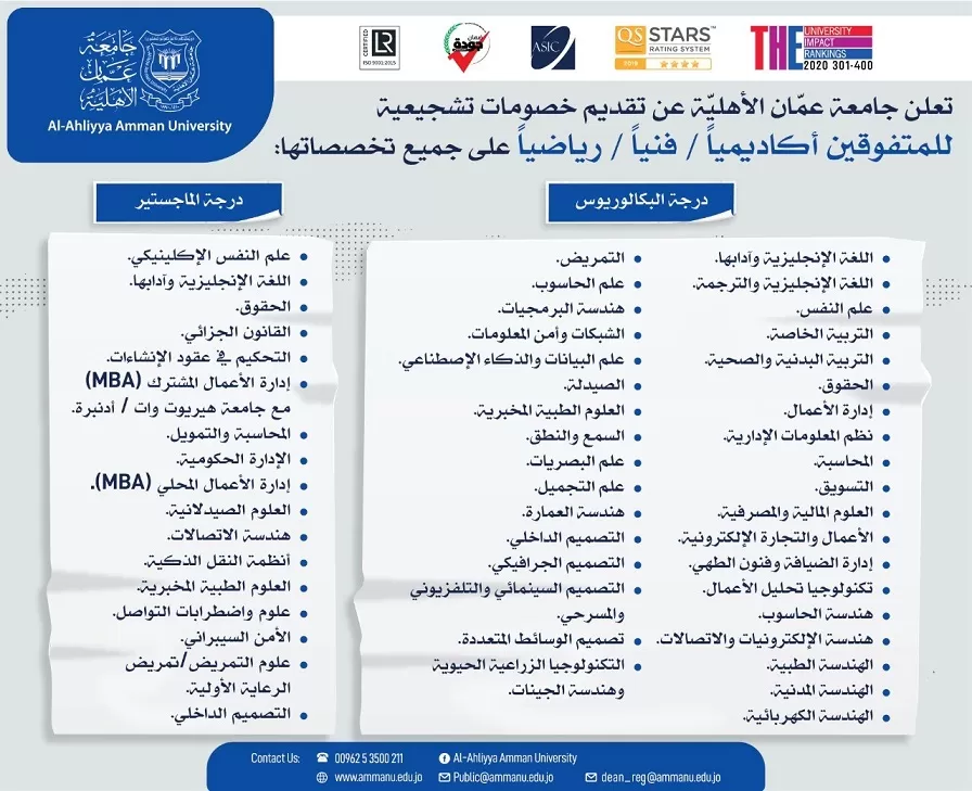 مدار الساعة,أخبار الجامعات الأردنية,جامعة عمان الأهلية,التجارة الإلكترونية
