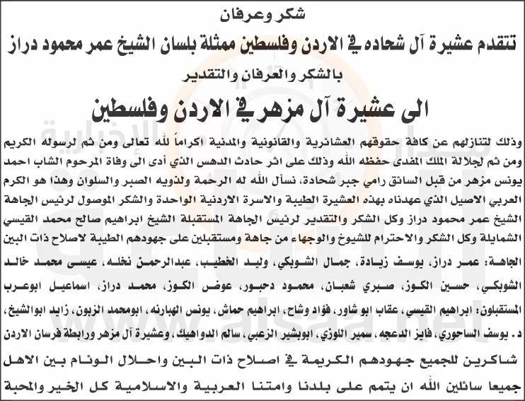 مدار الساعة,أخبار المجتمع الأردني